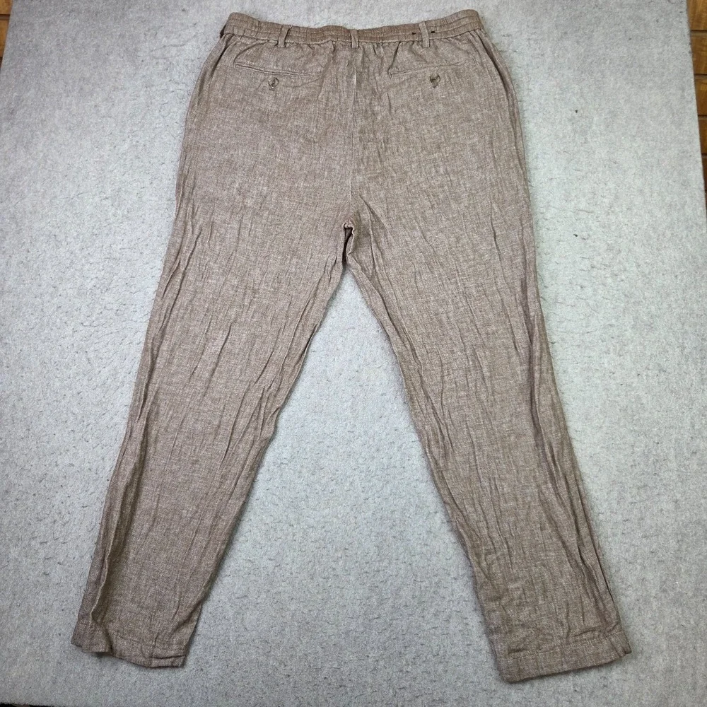 Banana Republic Mason Athletic Tapered Pants Mens 38x32 Tan Linen Cotton